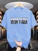 Unisexunisex New York City Graphic Tshirt Casual Crew Neck Short Sleeve Streetwear Top