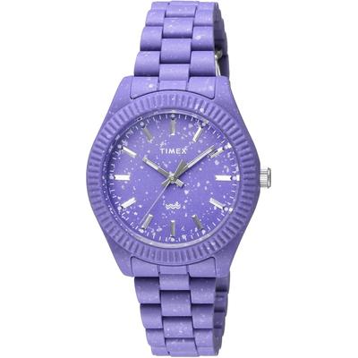 TIMEX Legacy Ocean Herrenuhr, Lila Zifferblatt, Recycelter Kunststoff, Mineralglas, Quarzwerk, Philippinische Marke, TW2V77300, Lila [Parallelimport]
