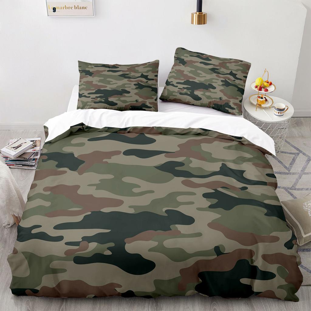Camouflage Bed Set Combat Army Doona Quilt Duvet Cover Single Double Queen Size