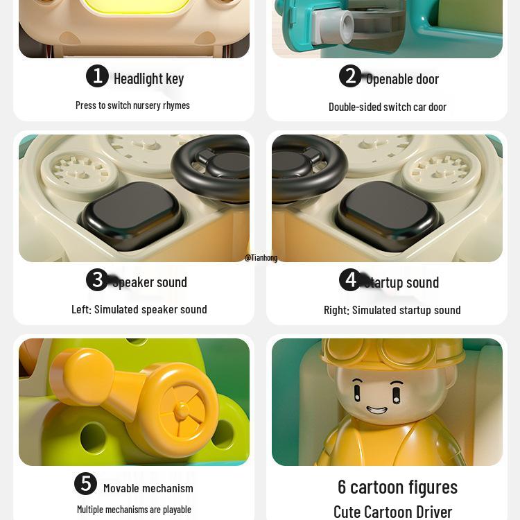 Baby Music Engineering Toy Car for Boys, Ages 1-3, Early Education Gift