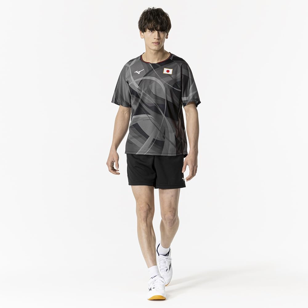Table Tennis All Japan Design Game Short Size M Wear, Shirt, Sleeve, Unisex, Black, (82JAB500)