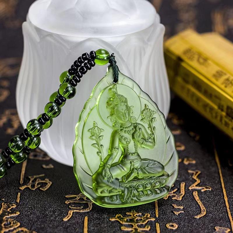 

Manjushri Bodhisattva Pendant, Unisex Crystal Necklace One Size