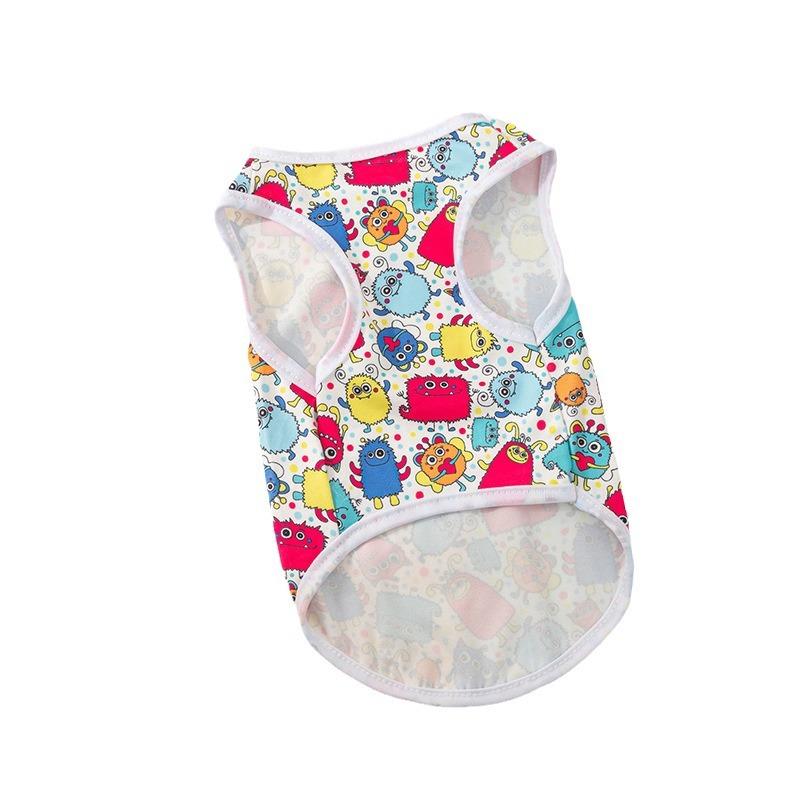 Puppy Dog Cat Clothes Cartoon Autumn Cute Vest, Comfortable Print Vest