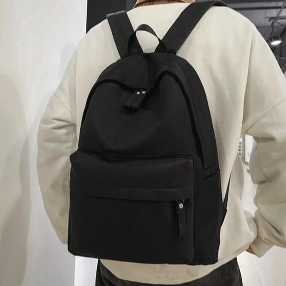 Schoolbag wholesale solid color student schoolbag large capacity college style backpack college men and women travel backpack leisure backpack