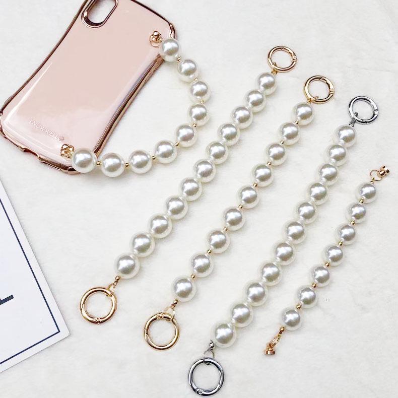 High-Grade Pearl DIY Phone Case with Elegant Bracelet & Metal Hook