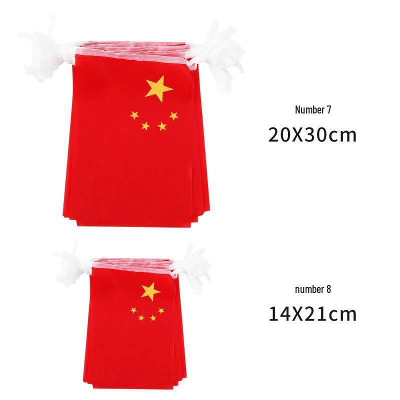 Small Five-Star Red Flag Banner for National Day Decoration