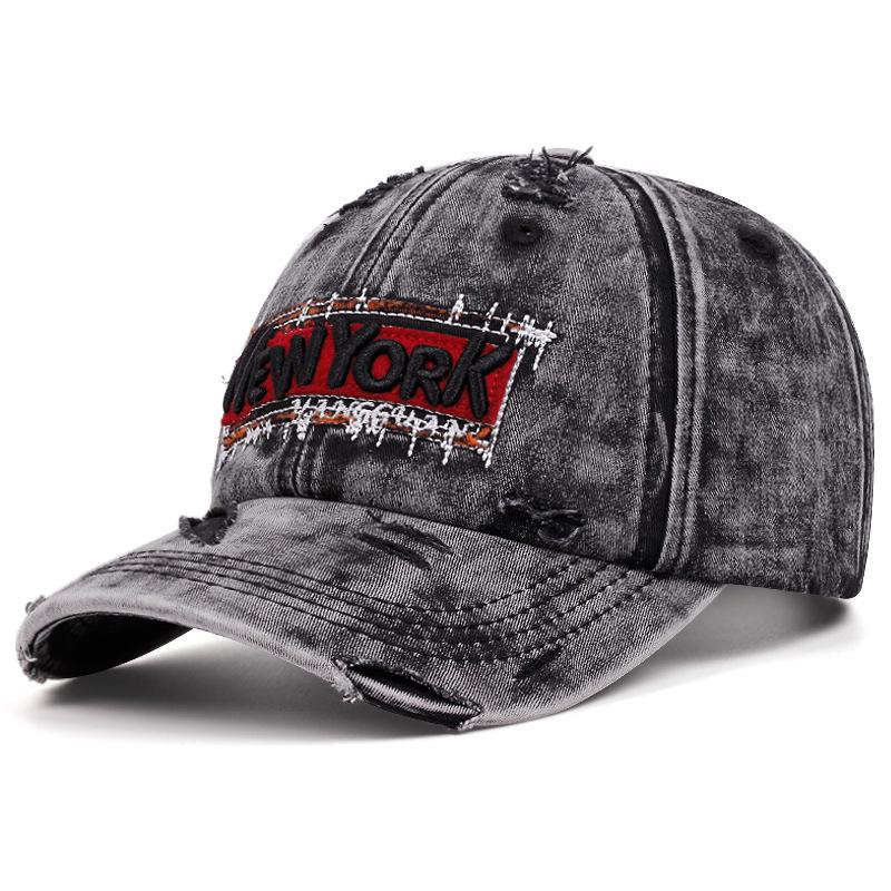 New New York Embroidery Washed Old Baseball Cap Outdoor Casual Couple Shade Cap