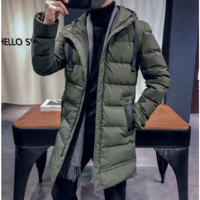 

Trendy Brand Coat Men s Spring, Autumn and Winter Loose Large Size Trench Coat Medium and Long Cotton-padded Coat Men s Trend Autumn Hooded M армия зеленый