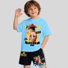 Children's Polyester Short-sleeved Shorts Set with "One Piece" Cartoon Print Boy's Sports Shirt for Summer T-shirt Set of 2 Pieces