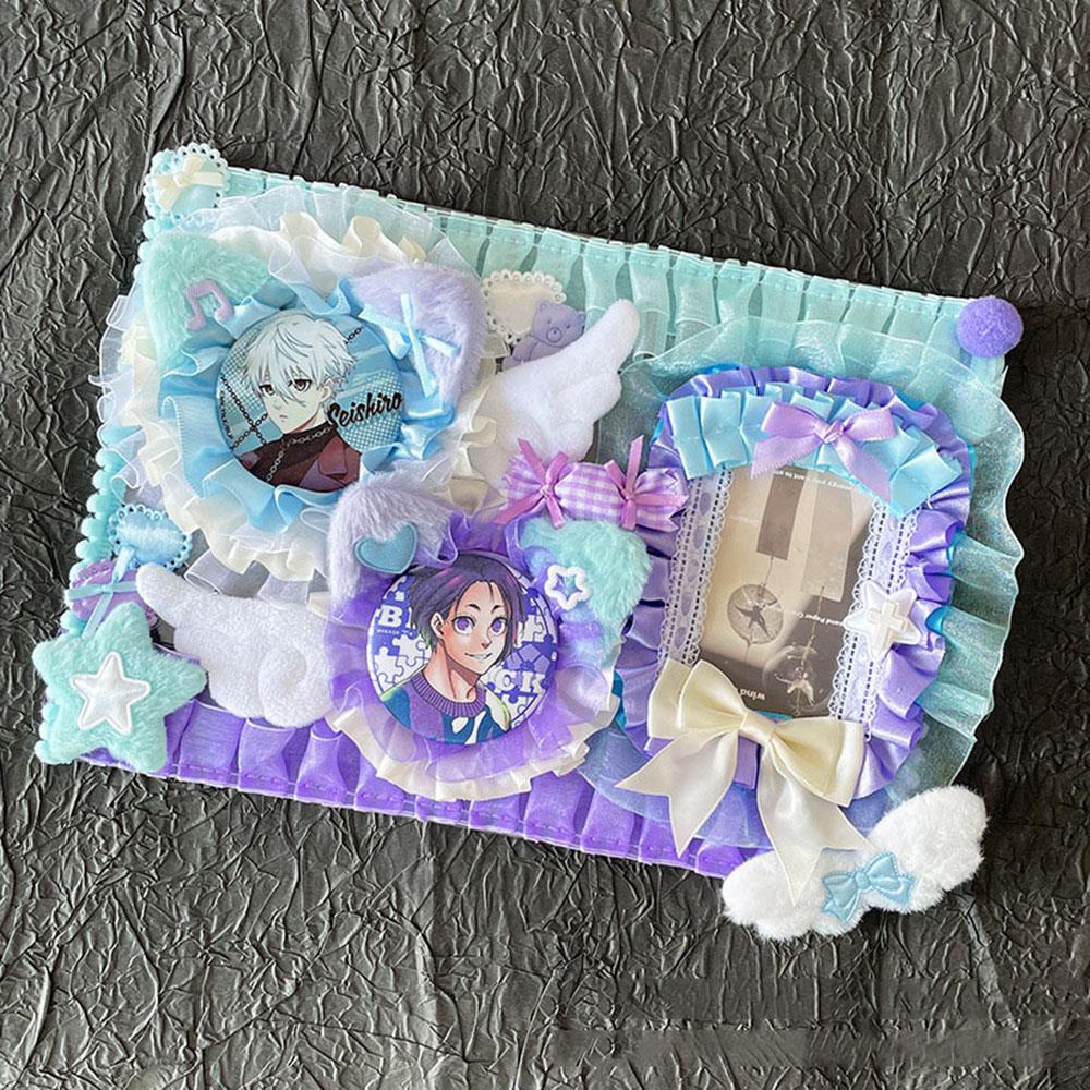 Ita Bag Anime Anstecknadelhalter Set Bunte Dekoration Kawaii Pin Anstecknadel Organizer Handgefertigte Spitze Rückwand Anstecknadel Display Board