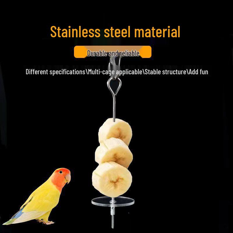 

Stainless Steel Fruit Fork for Parrots: Suitable for Budgies, Finches, Cockatiels, Large or Small. Small (14cm length)