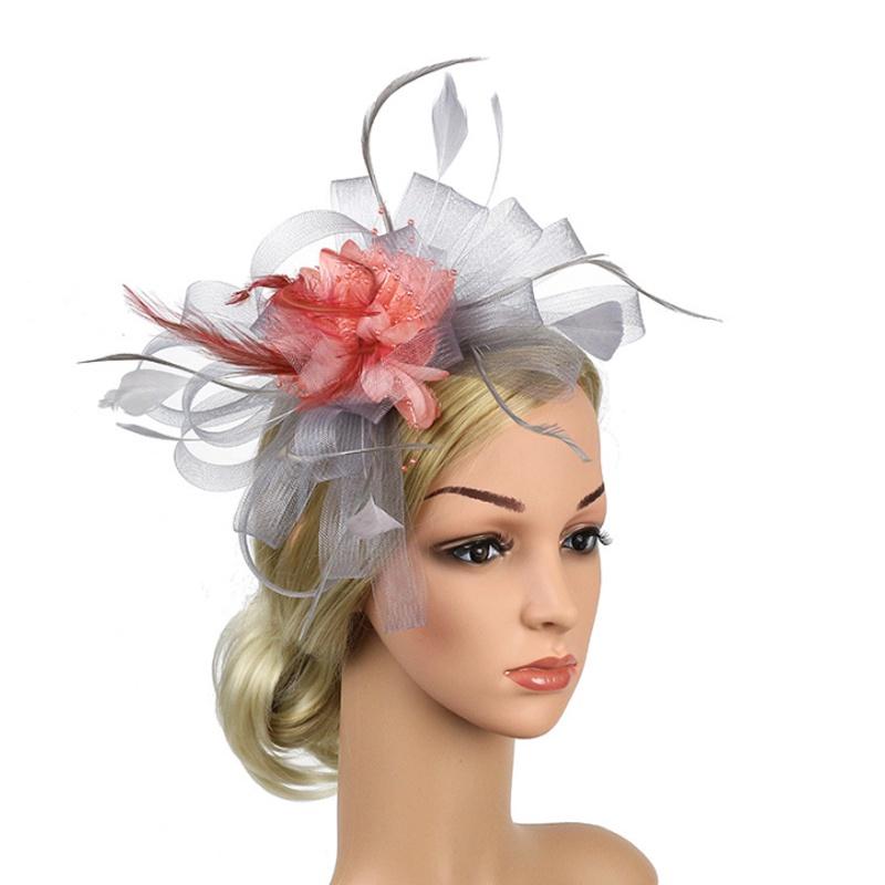 Bandeau élégant à plumes florales pour accessoires de cheveux pour femmes