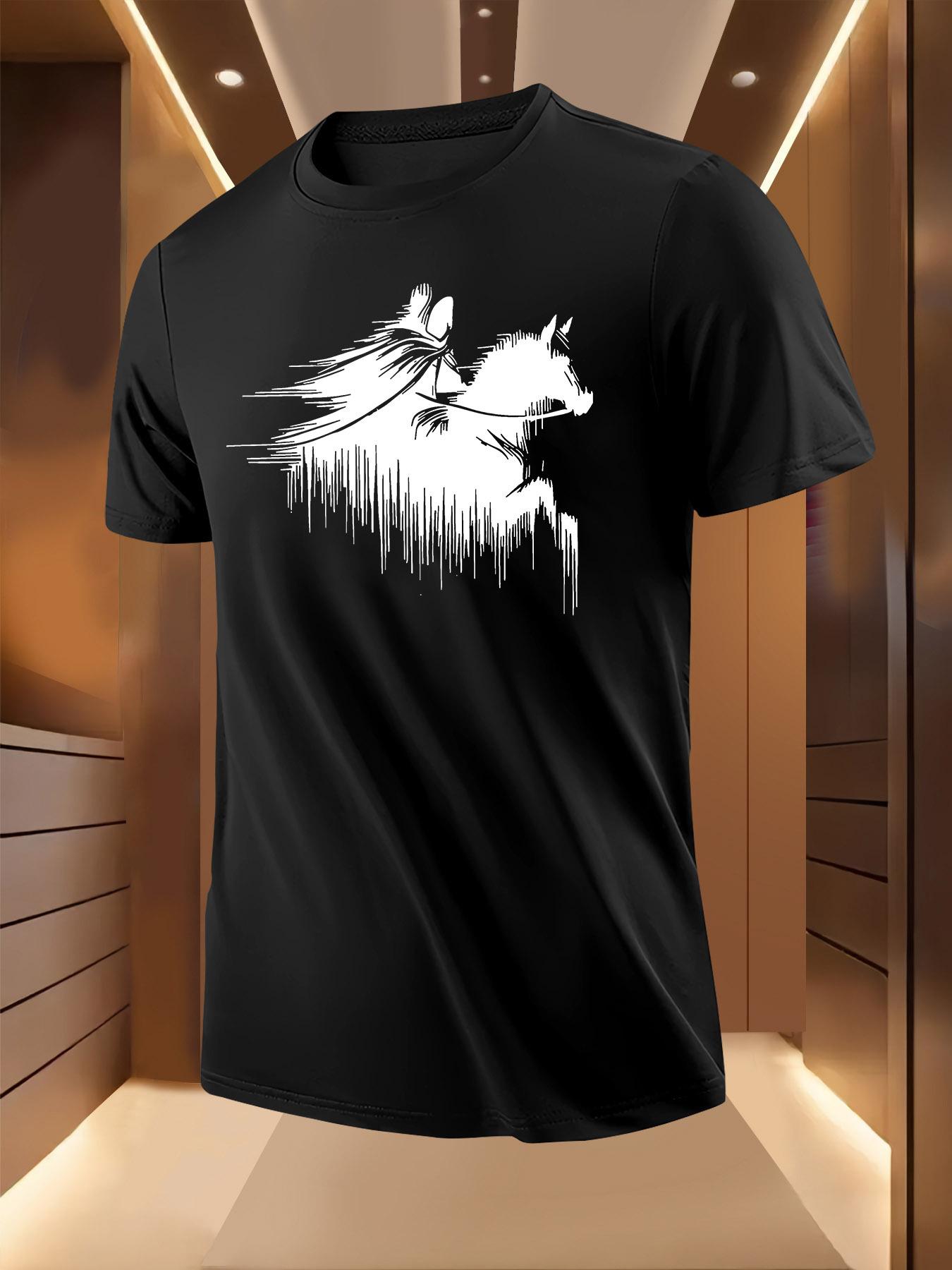Horseback Riding Silhouette Graphic Tshirt - Breathable L... L