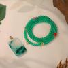 National Dynasty Xinjiang Gold Silk Jade Bead Necklace with Emerald Jade Pendant