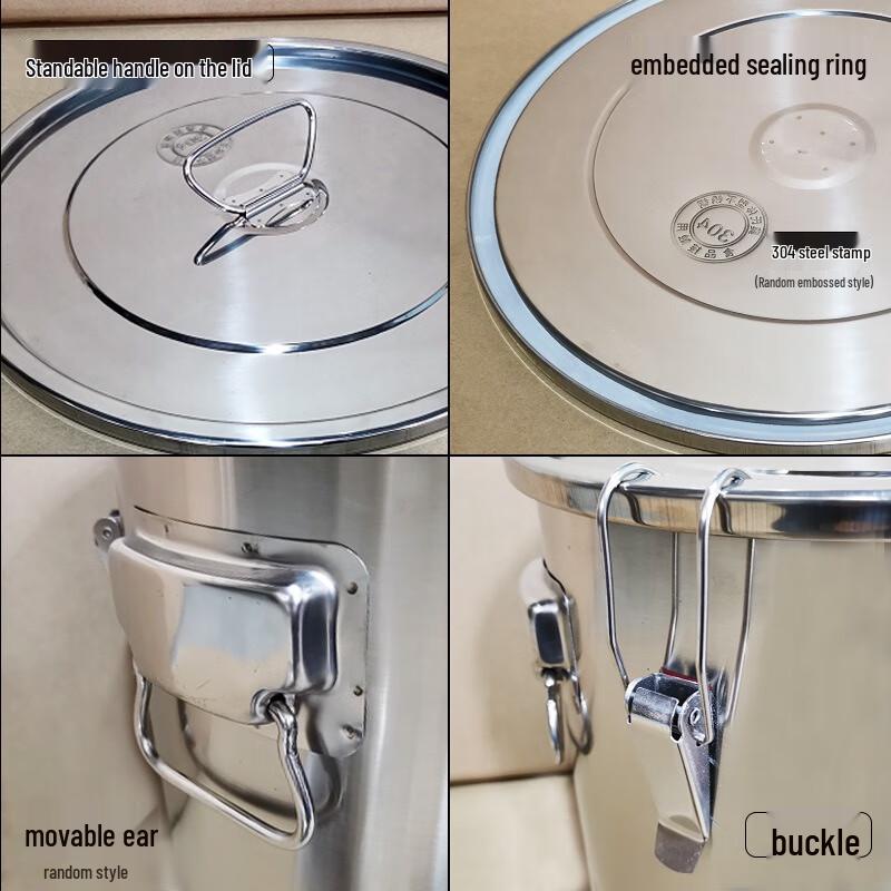 Mingling 50L 304 Stainless Steel Commercial Sealed Bucket