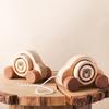 Wooden Trolley Toy Baby Montessori Finger Fine Movement Game Pine Cartoon Bear Trolley Is BPA-Free Babyroom Decoration Kid Gift