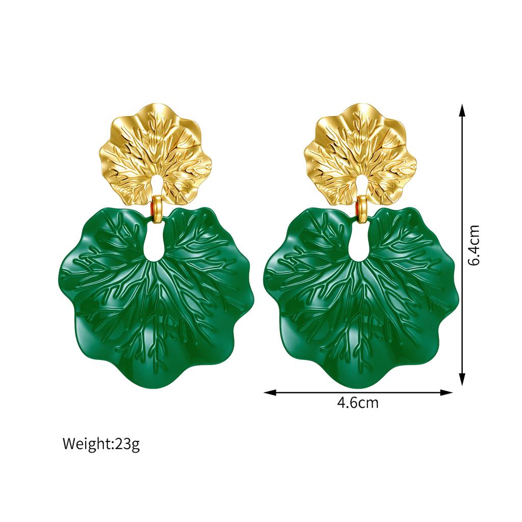 Atoztide Exquisite Vintage Beads Flower Earring For Women Stainess Steel Gold Color Multiple Styles Textured Earring Jewlry Gift
