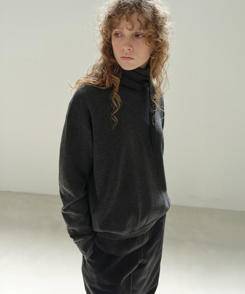 LEVAR All-Day Cotton Round Knit - Charcoal