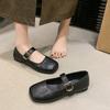 Fashion Women's Flat Shoes Autumn New Square Head Shallow Mouth Line with Soft Sole Anti-slip Wear-resistant Single Shoes