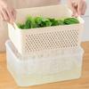 Vegetable and Fruit Storage Bins with Strainers Space Saving Freshness Preserving Boxes Large Organizer Box with Lid