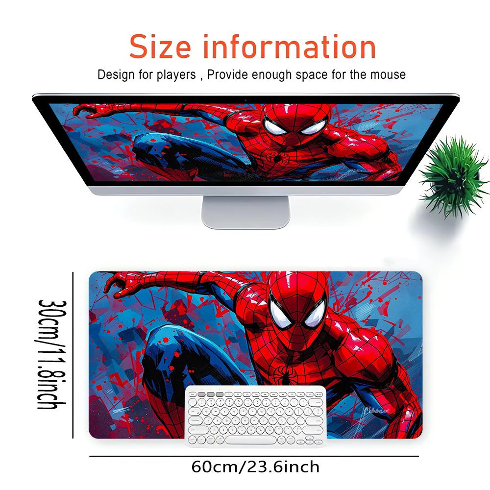 Spiderman Action Large Gaming Mouse Pad Nonslip Rubber Base Waterproof Desk Mat For Office Pc Laptop
