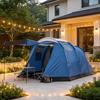 4 Person Tunnel Tent Camping, Waterproof 3000mm, Double Wall, Standing Height 190cm, Blue
