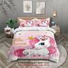 Pink Unicorn Princess Duvet Cover Set Little Princess Unicorn Bedding For Girls Bedroom Twin Queen King Size With 2 Pillowcases