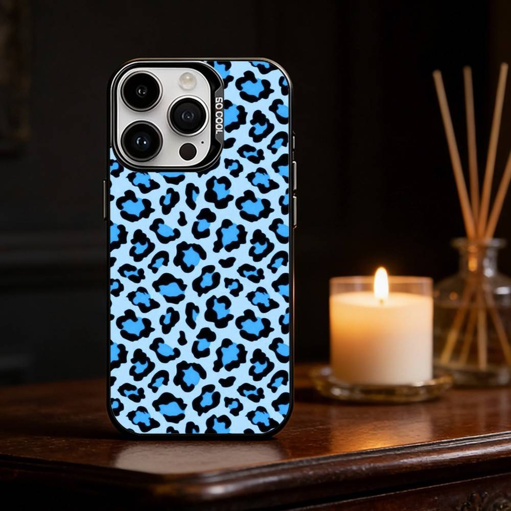 Leopard Print Tiger Skin Phone Case For iPhone 17,16,15,14,13,12,11,Pro Max,Plus Candy Silver Cover