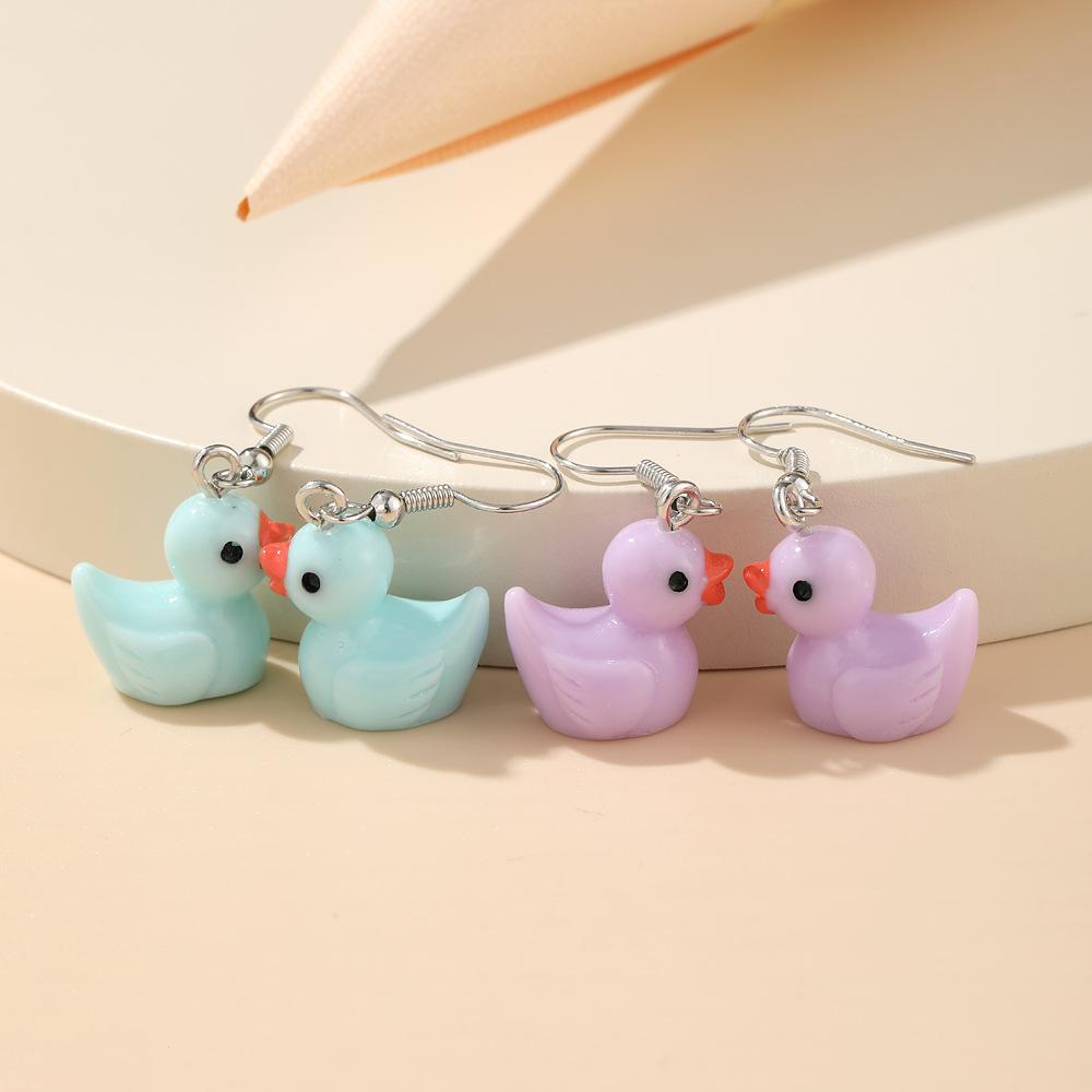 New Cute Duck White Cloud Stud Earrings Rainbow Delicate Clouds for Women Girls Ear Jewelry Wholesale Gifts Frog