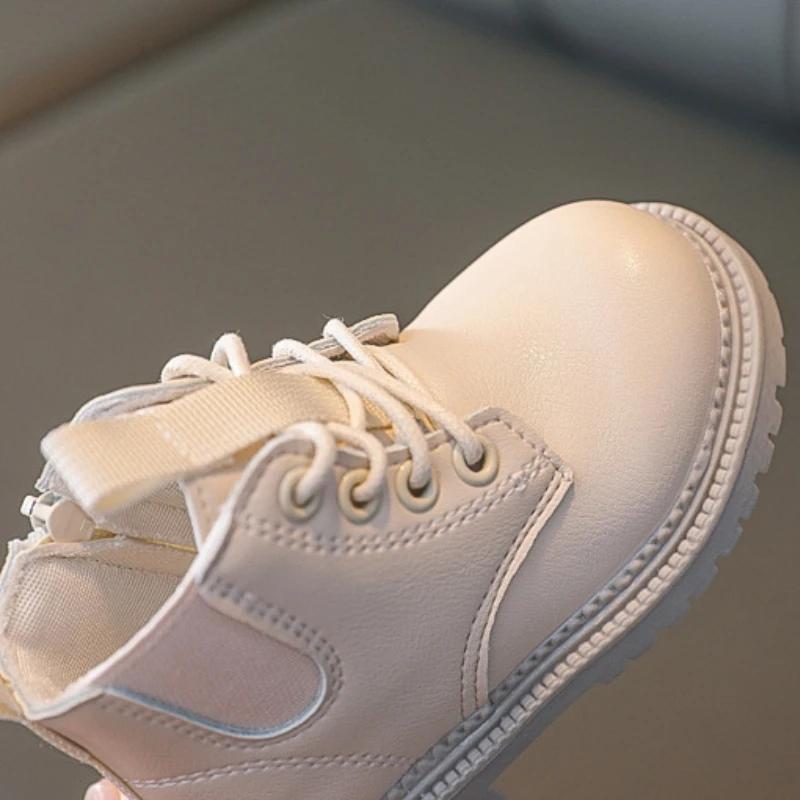 Autumn Winter Children's Martin Boots Warm Plush Boys Toddler Girls Boots Leather Children Casual Shoes Boys Girls Boots for Kids