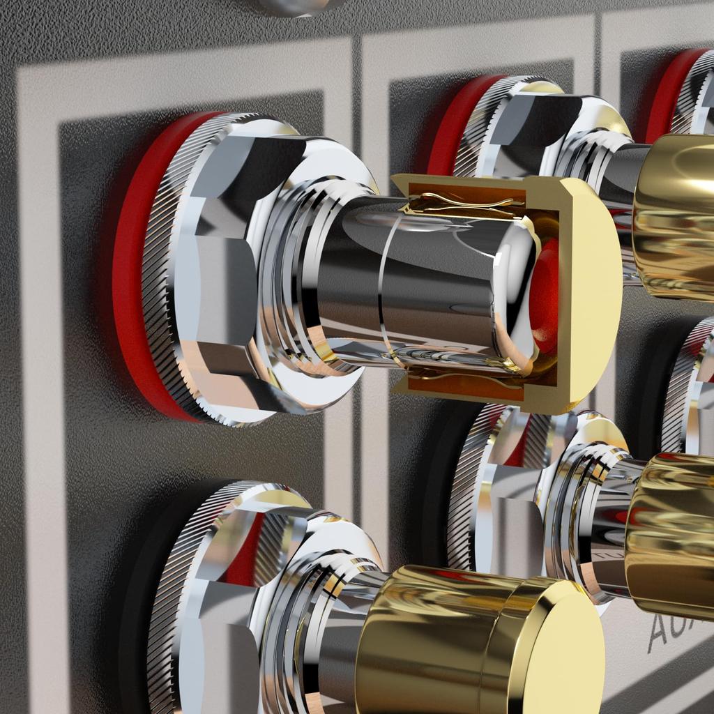 Preffair RCA Protective Set of 8 Caps, Gold-Plated Brass,