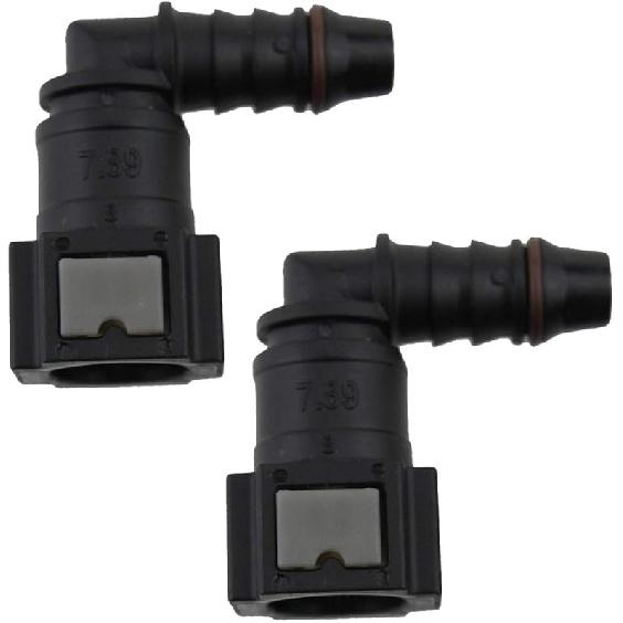 7.89mm SAE 5/16"(8mm) ID8 Elbow 90 Degree Nylon Fuel Line Quick Connect Release Hose Replacement Female Connector (2 Pack)