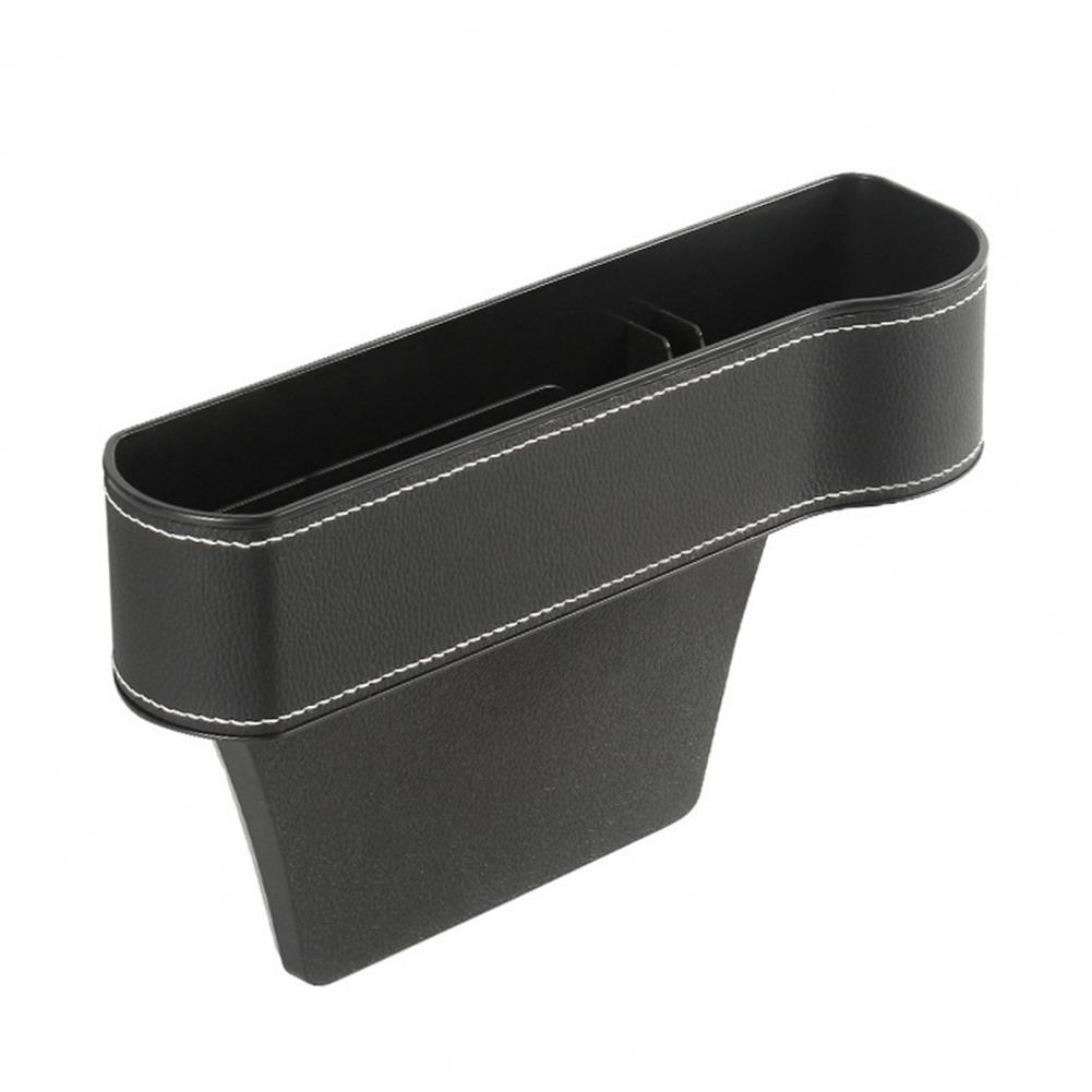 Leather Car Seat Gap Organizer Multifunction Console Crevice Filler Side Storage Box with Cup Holder Car Interior Storage Pocket