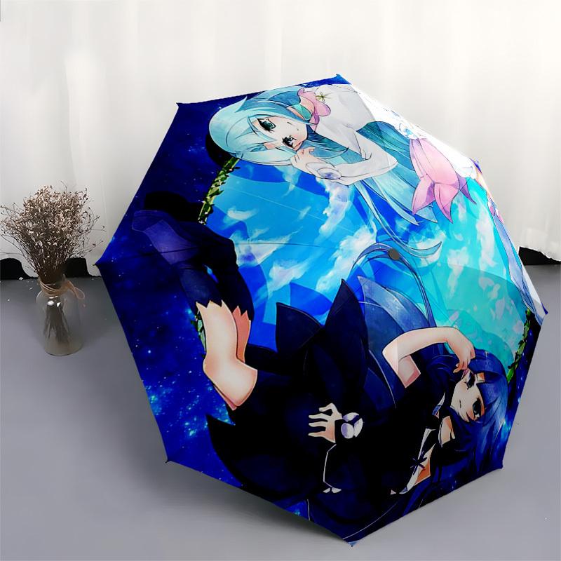1pc Kagamine Len & Rin Outdoor Umbrella - Automatic Opening/Closing, Portable Tri-Fold Design with 8-Rib Iron Frame - Perfect Gift for Fans, Travelers