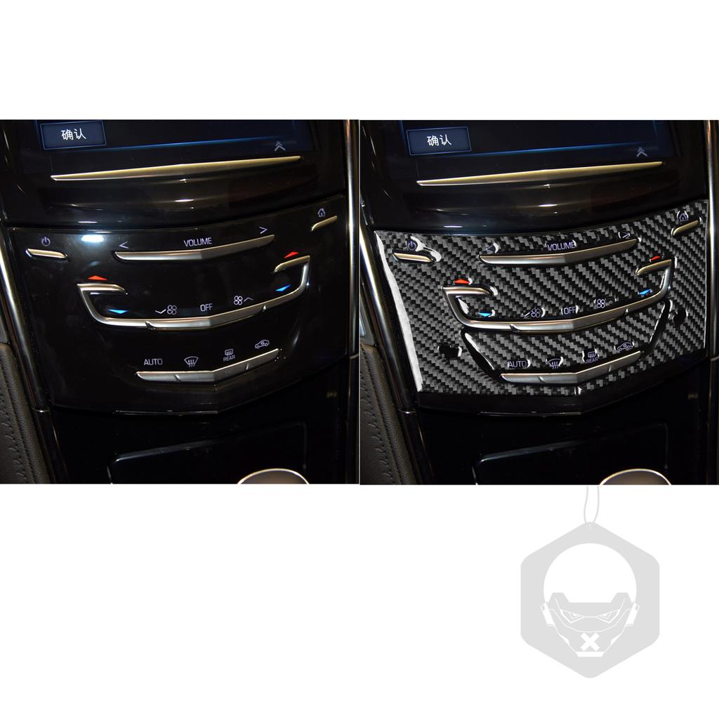 For Cadillac ATS 2013- Sedan Accessories Car Carbon Fiber Interior CD Radio Panel Trim Sticker Modification