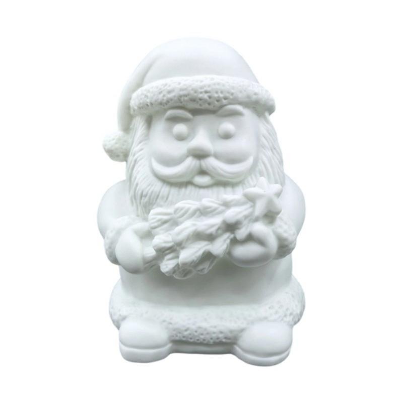 Christmas Theme Unpainted Savings Box Craft For DIY Holiday Decoration PVC Resin Safe for Kids