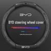 BYD Song PLUS Steering Wheel Cover for Han EV, Tang/Yuan Pro, Dolphin, Seagull, Qin - Genuine Leather