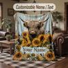 Herbal Garden Theme Throw Blanket Custom Name Text Personalized Blanket Soft Cozy Blanket for Home Sofa Bed