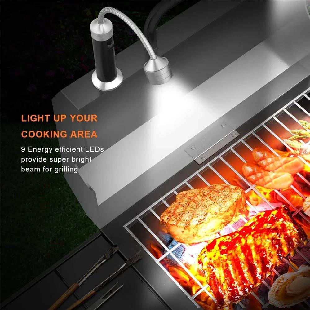 Magnetyczne Zewnętrzne BBQ Grill Barbecue Lampki LED do Grilla Regulowane Elastyczne LED 360 Stopni Odporne na Ciepło Lampy Gęsia Szyja Lampion