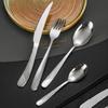 Cross 304 Stainless Steel Star Diamond Tableware Set: Steak Knife, Fork, Spoon, and Teaspoon for Home and Hotel Use