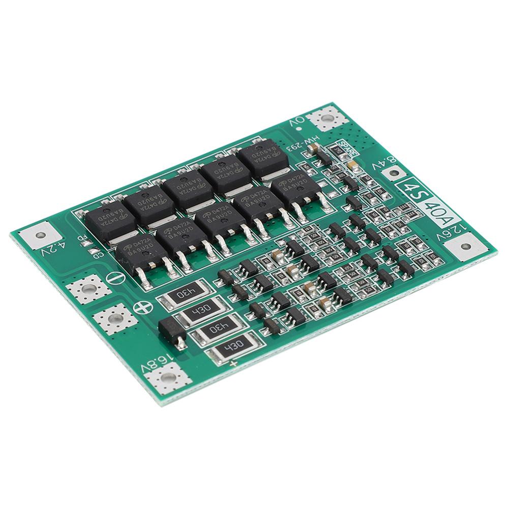 4S 14.8V 16.8V 40A 18650 Li Ion Lithium Battery Protection Board with Equalization