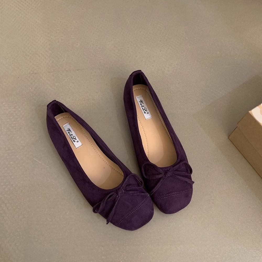 French Bow Round Head Ballet Shoes Fairy Shoes Flat Gentle Evening Shoes Summer New Women's Small Single Shoes