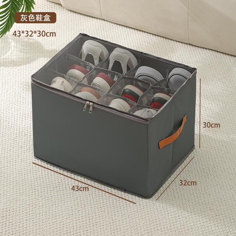 New Foldable Shoe Box with Cover Large Capacity Dust-proof Oxford Cloth and PP Compartment Clothing and Shoe Storage Organizer