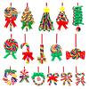 Rustic Holiday Ornaments 16 Pcs Christmas Lollipop Ornaments, Red Green Striped Peppermint Swirl Candy Cane Tree Decor Hanging Decoration, Colorful