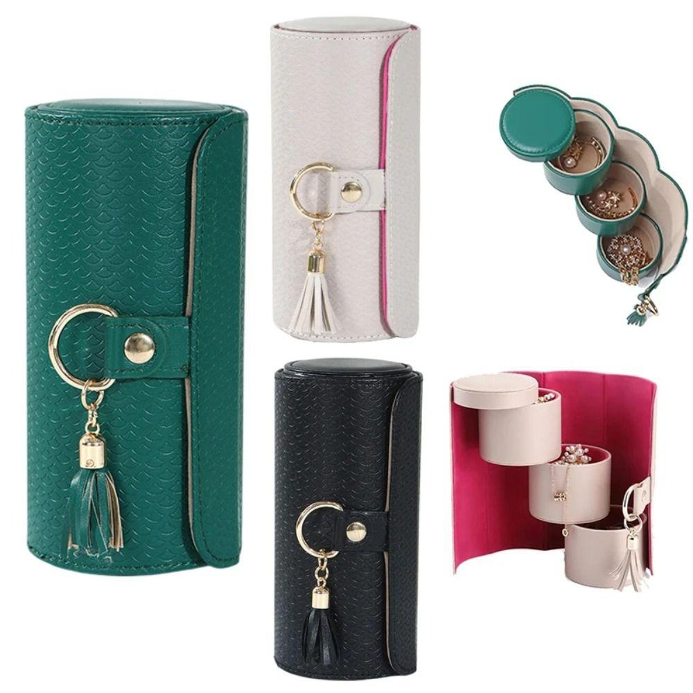 PU Material Jewelry Box Faux Suede-Lined Interior Travel Jewelry Storage  Gift For Women