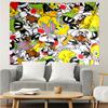 1PC Cartoon rabbit Yellow Bird K-pop music group Tapestry Accessories for Bedroom,Livingroom, dormitory Room Wall Decor Fan Birthday Gifts