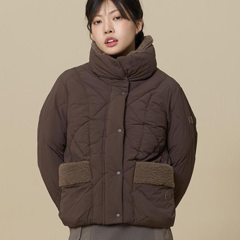 W Teddy Diamond Quilting Puffer  broWn 