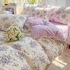 1pc Purple Lavender Printed Duvet Cover Single/Queen/King Size Quilt Cover for Double Bed Flower Housse De Couette220x240cm