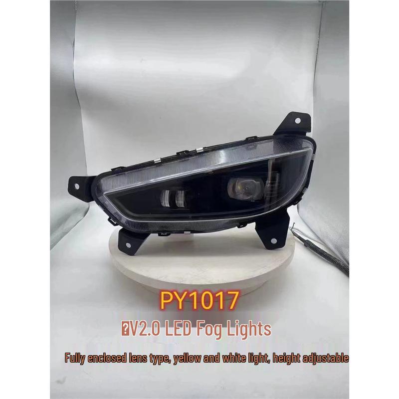 Jiefang New HanV2.0 LED Fog Light Assembly: Super Bright Yellow/White Front Bumper Light Left Driver Side