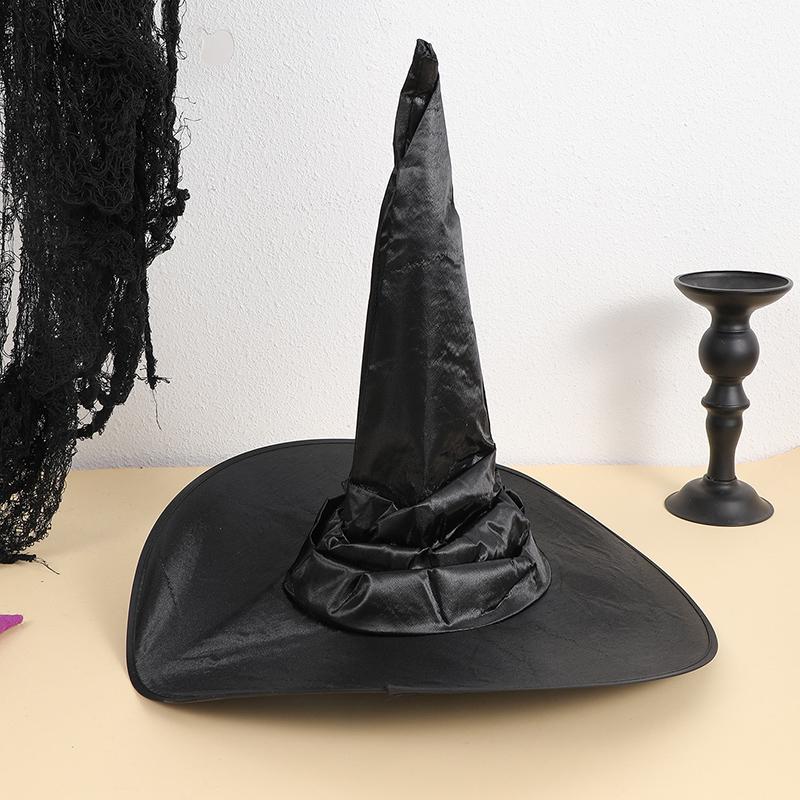 Cross-border European and American style Halloween silver square buttoned pointed top Halloween wizard hat One Size